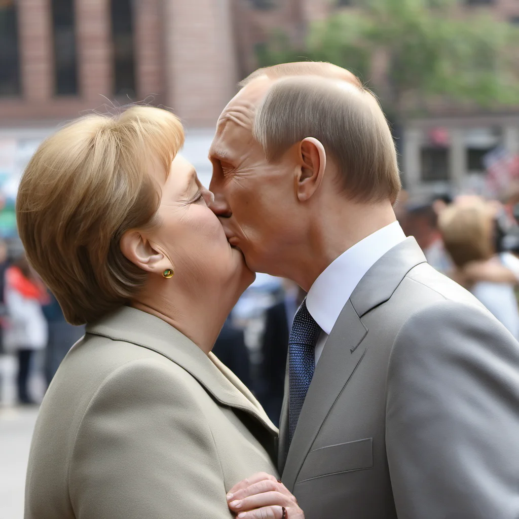 aiangela merkel kissing putin in new york confident engaging wow artstation art 3