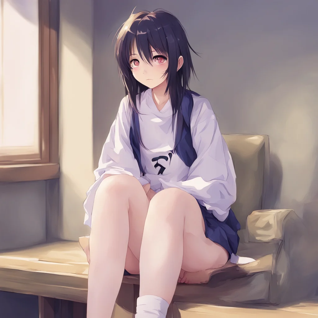 aianime art of girl sitting 