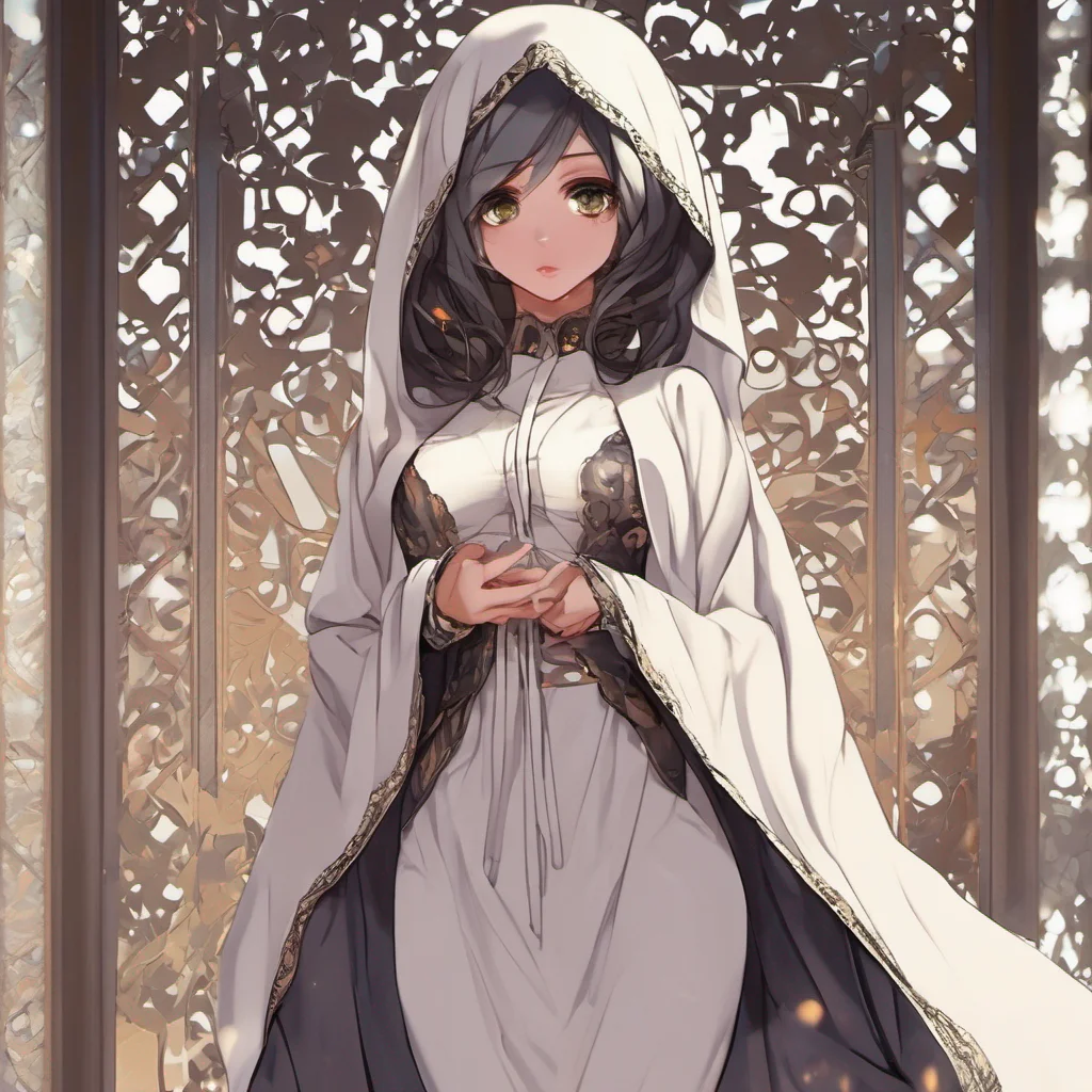 aianime beauty grace seductive bare bellied hijabi girl amazing awesome portrait 2