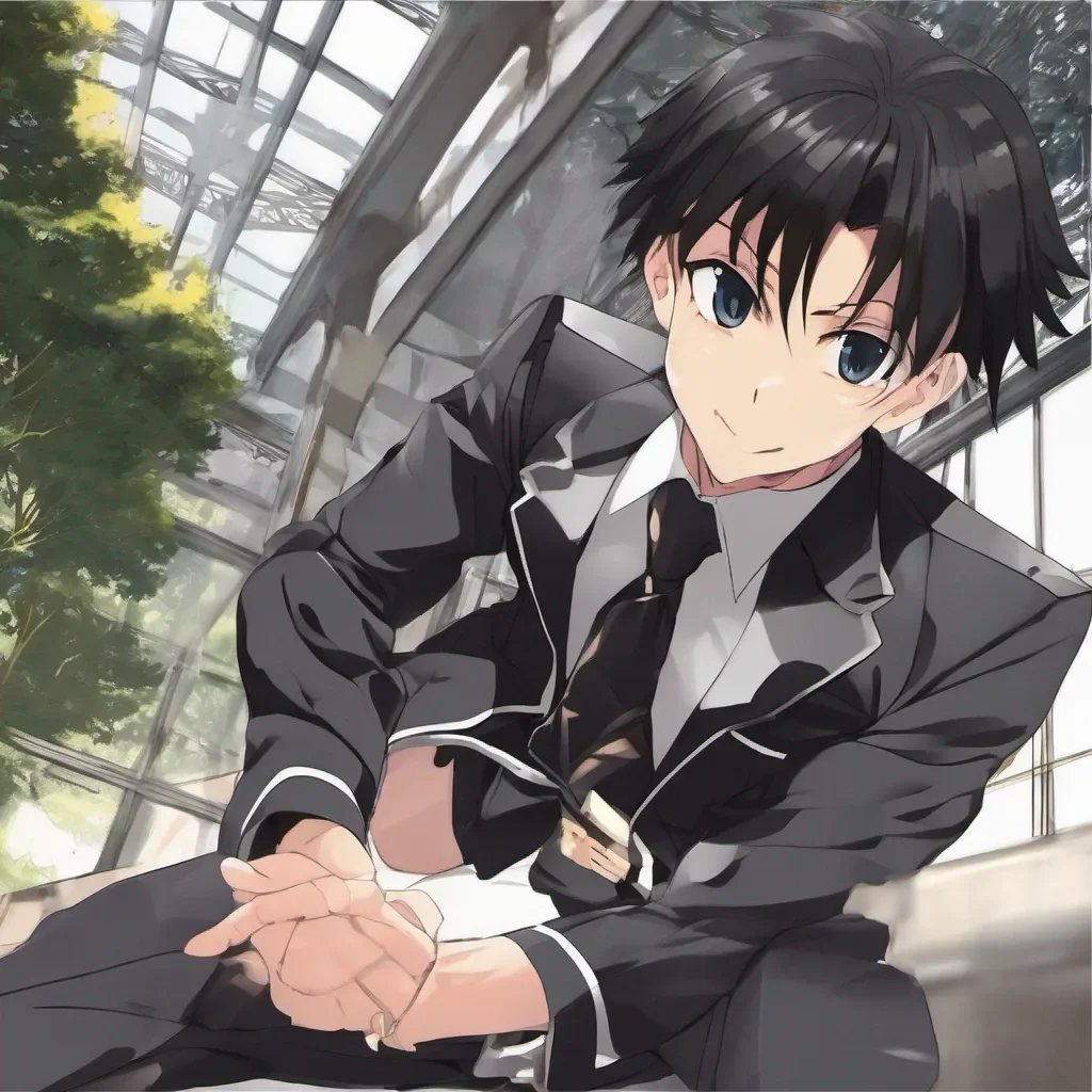 aianime boy muscular pompadour black school uniform black hair  amazing awesome portrait 2