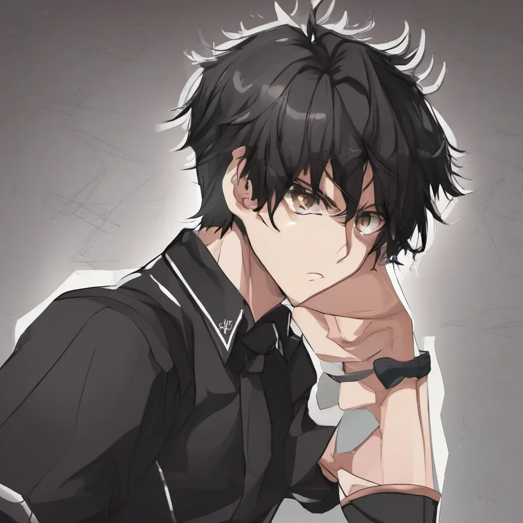 aianime boy muscular pompadour black school uniform black hair  confident engaging wow artstation art 3