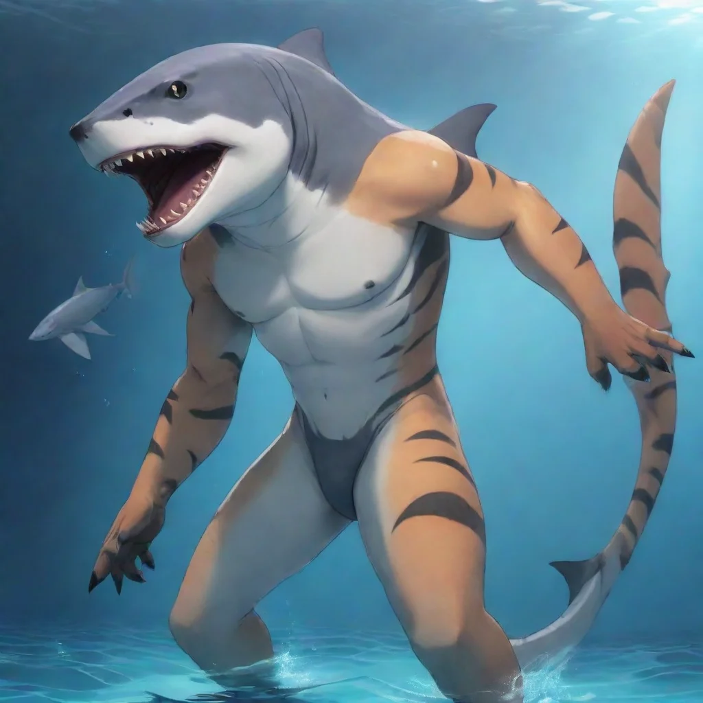aianime furry humanoid tiger shark