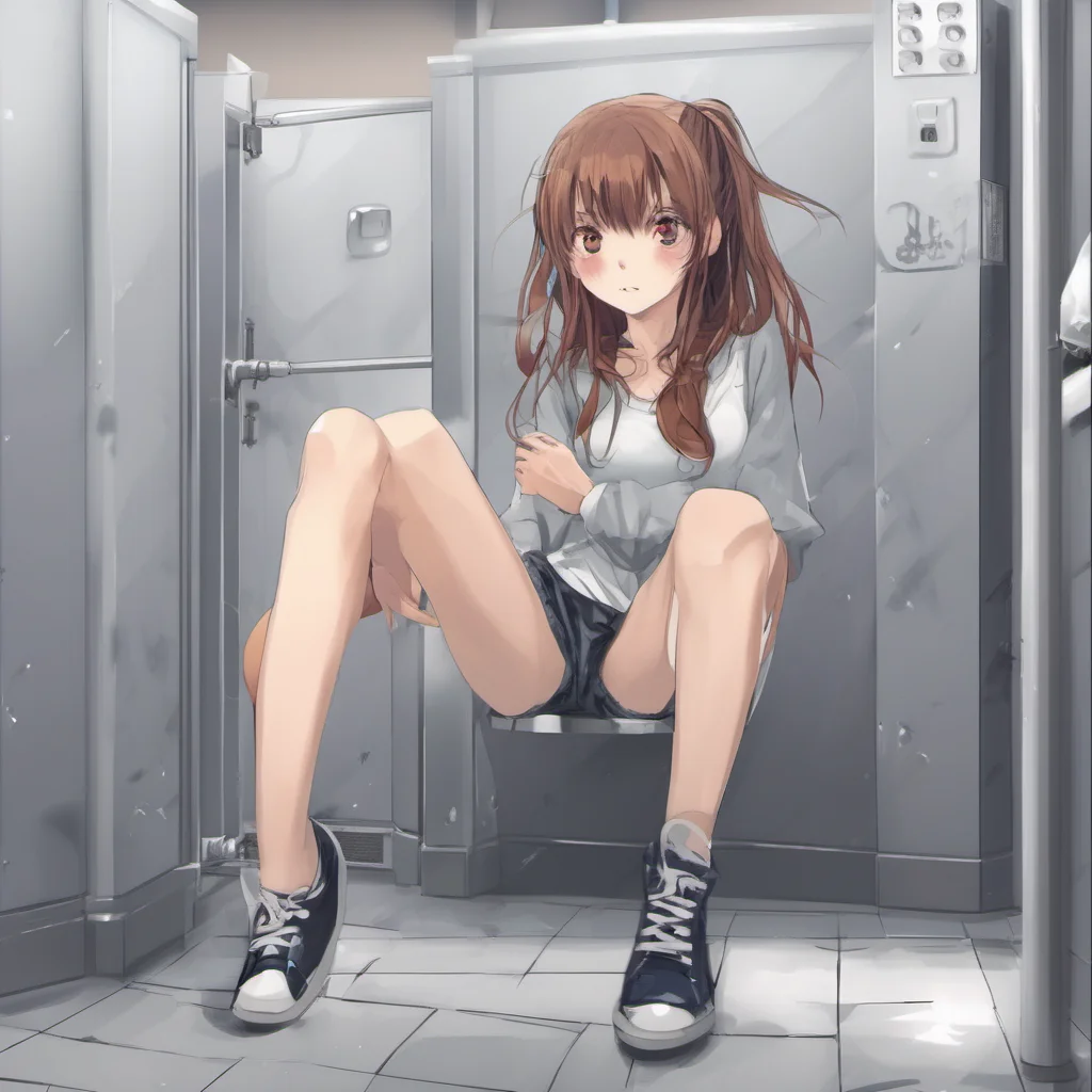 aianime girl in boys restroom confident engaging wow artstation art 3