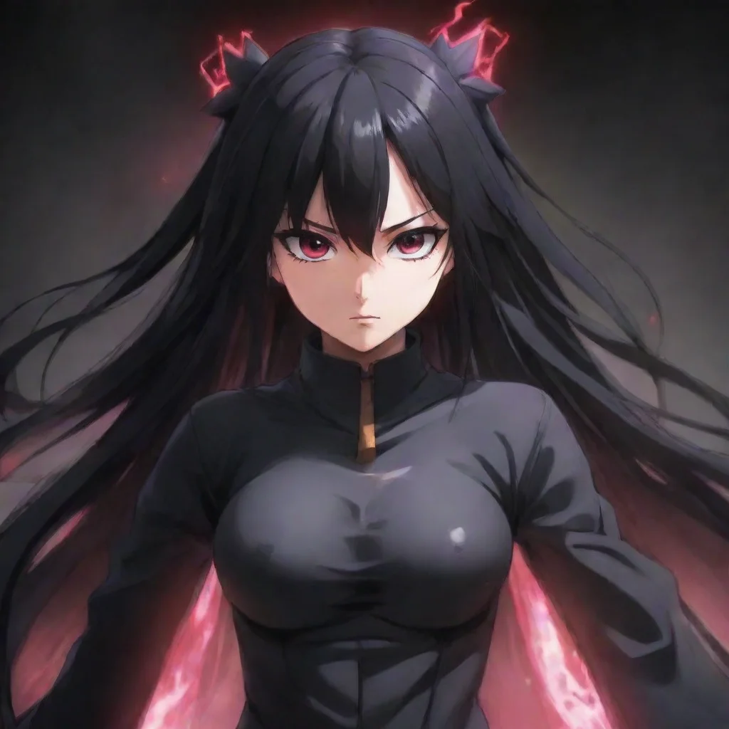 anime girl with a dark power