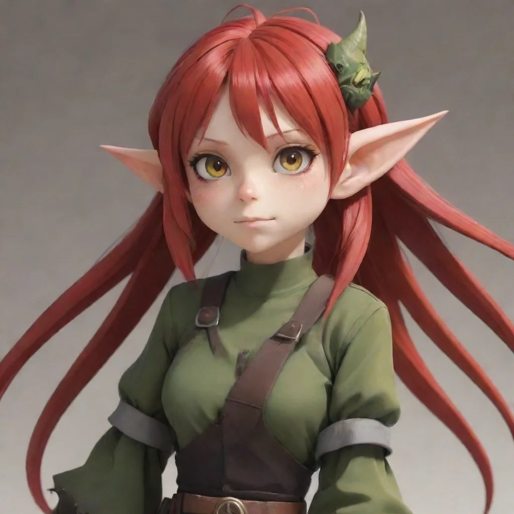 aianime goblin girl with red hair