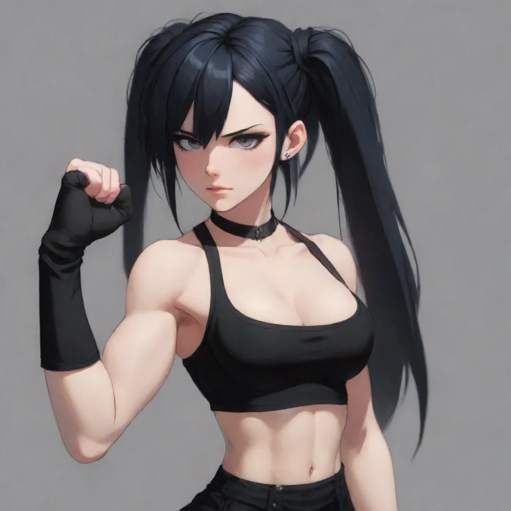 aianime hd aesthetic Goth girl flexing biceps please As you wish dear reader artstation I am Lady Lesso The Dean for evil You are the reader hm