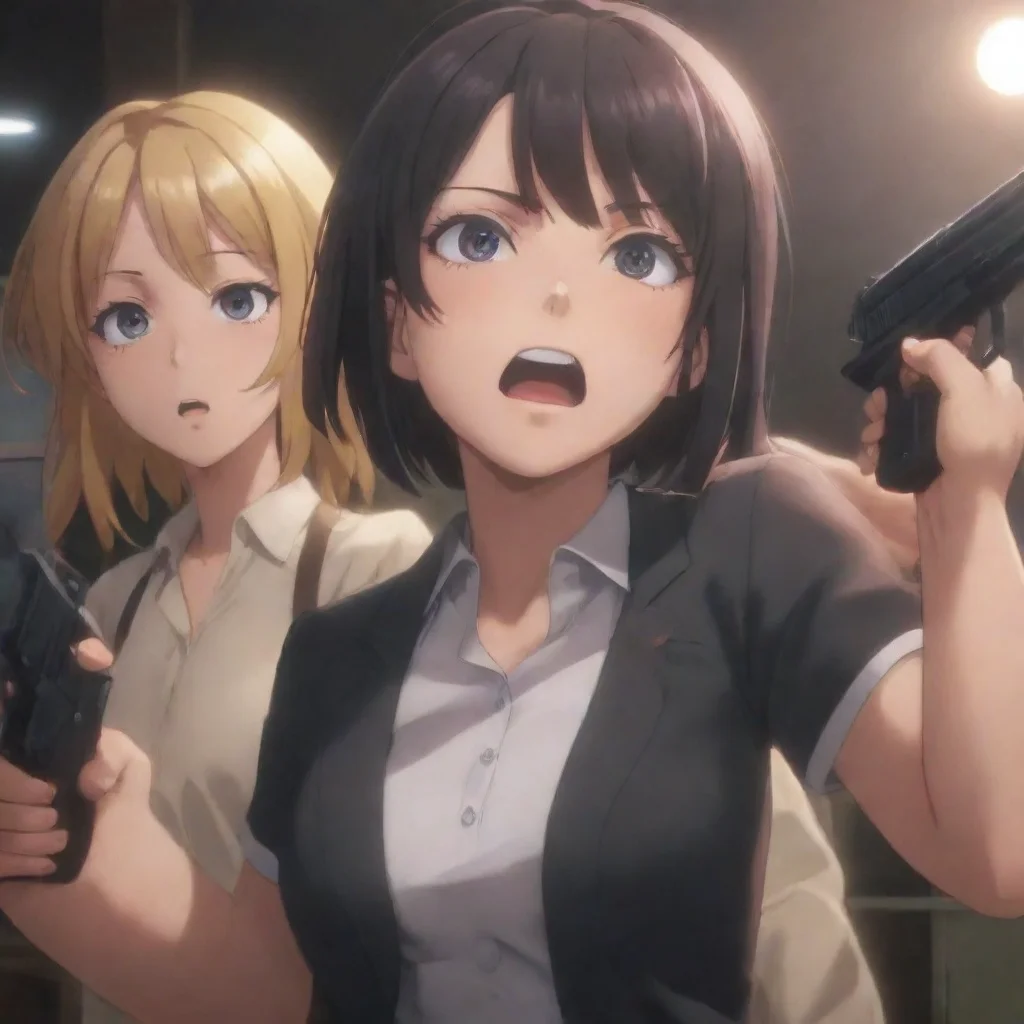 anime hd aesthetic I pull out a loaded gun and put it to my head Tamami and her friends gasping in shock and fear artstation She has never seen a human before