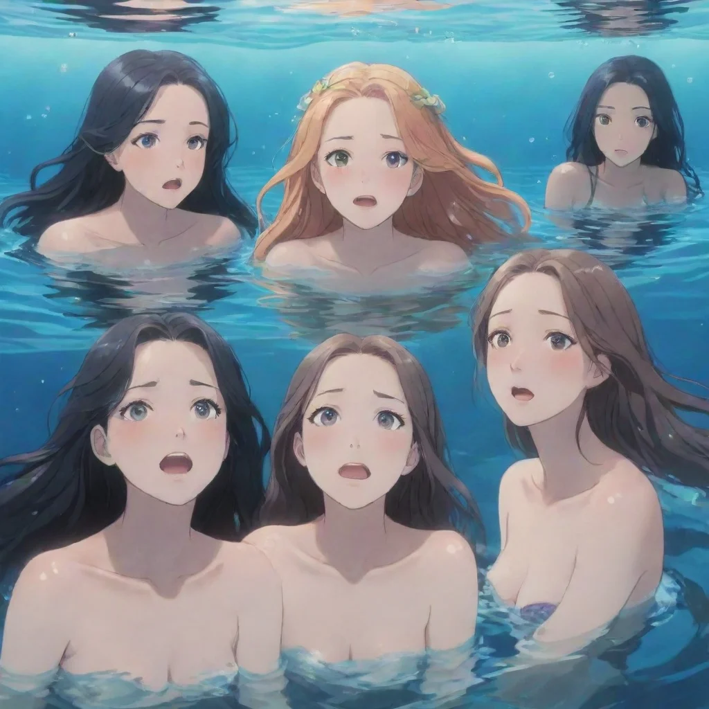 aianime hd aesthetic I swim away from the mermaids Tamami and her friends looking at each other with concern Sam is everything alright aesthetic She has never seen a human before