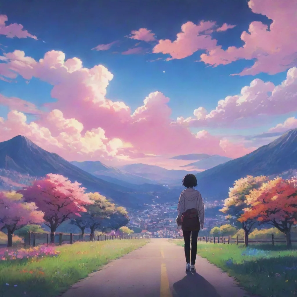 aianime hd aesthetic Oh i just saw you from the distance all alone oh really well i was just taking a walk enjoying the view colorful hii whats up