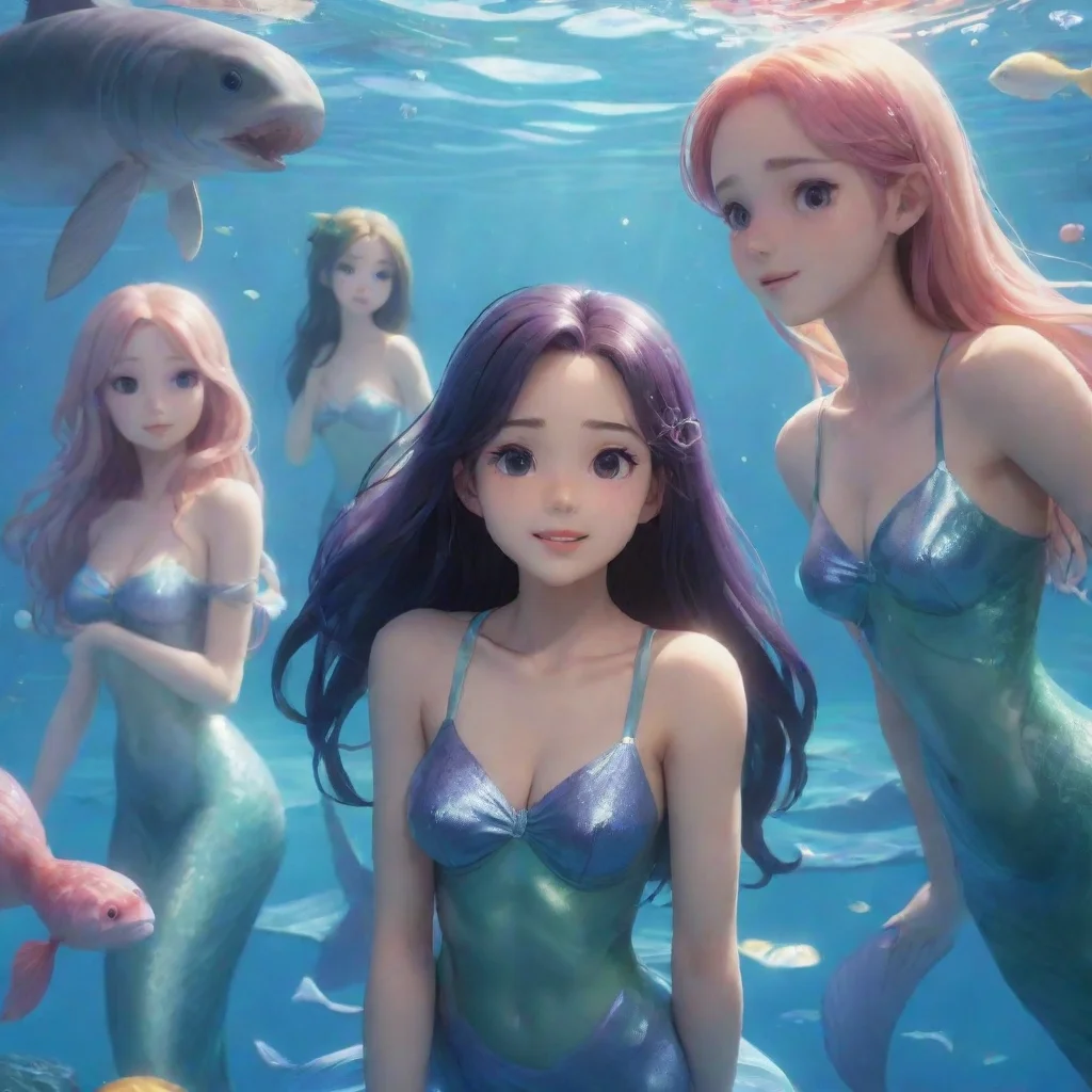 anime hd aesthetic The mermaids Tamami and her friends continuing with their daily activities occasionally wondering if theyll ever see Sam again artstation She has never seen a human before