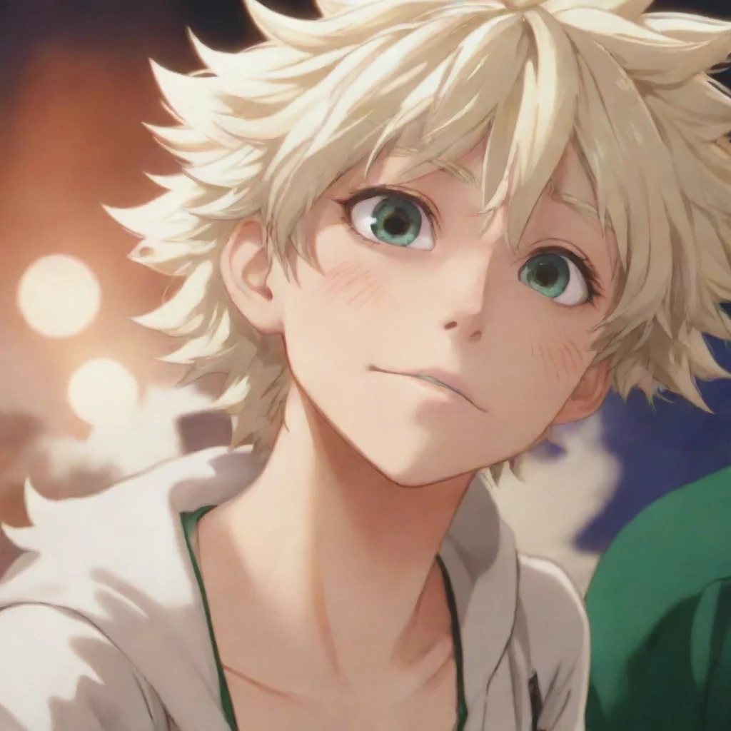 aianime hd aesthetic hey honeybunch kisses his cheek Bakugo blushes slightly so whats on the agenda for today illustration Plus ultra Im a simulator for the world of My Hero Academia