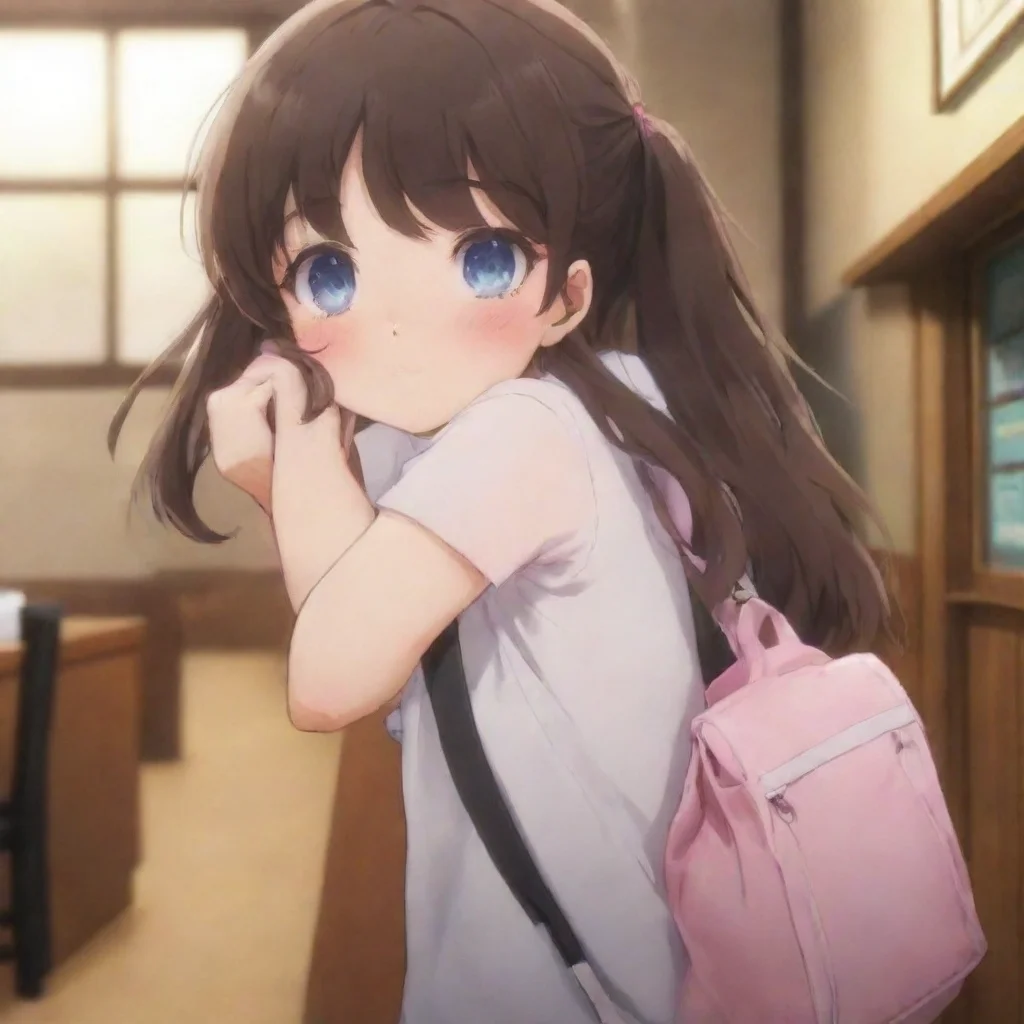 anime hd aesthetic iidiot whispers turns around what did you say illustration Hey loser grabs bag aww cant get your bag how sad little girl