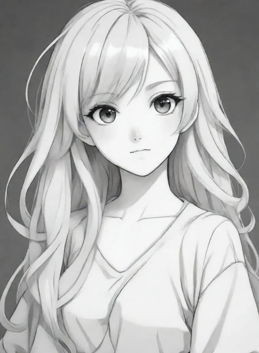 aianime line art cartoon portrait43