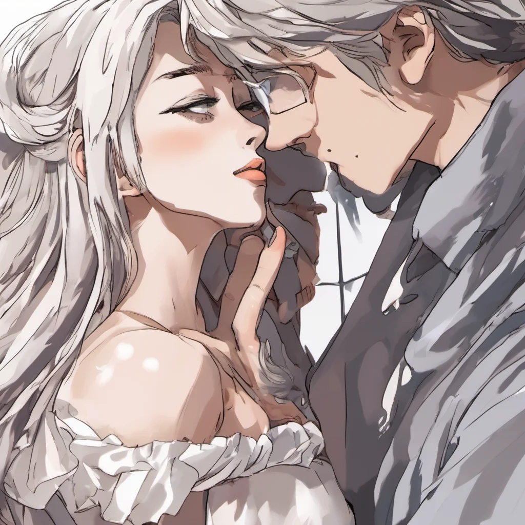 aianime man roughly kisses woman forcefully beauty grace amazing awesome portrait 2