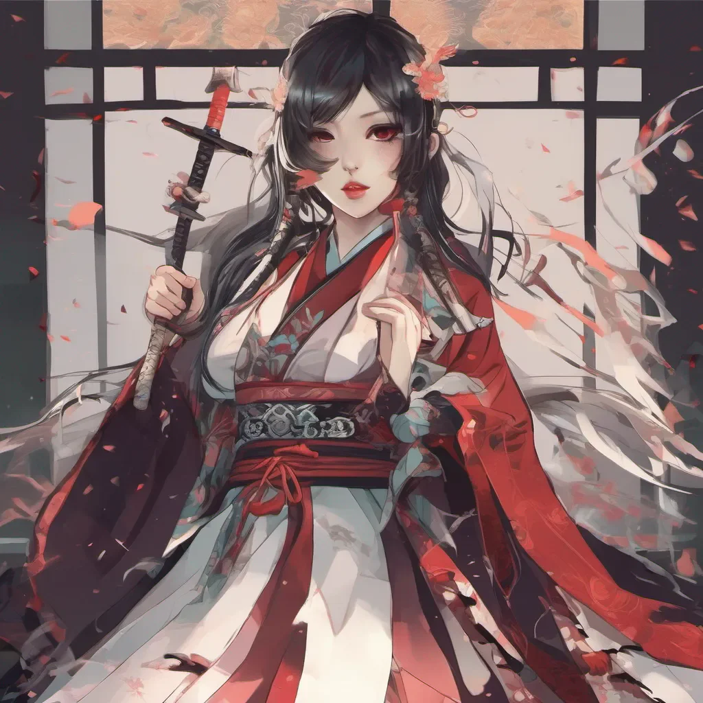 aianime seductive beauty grace demon japanese warrior