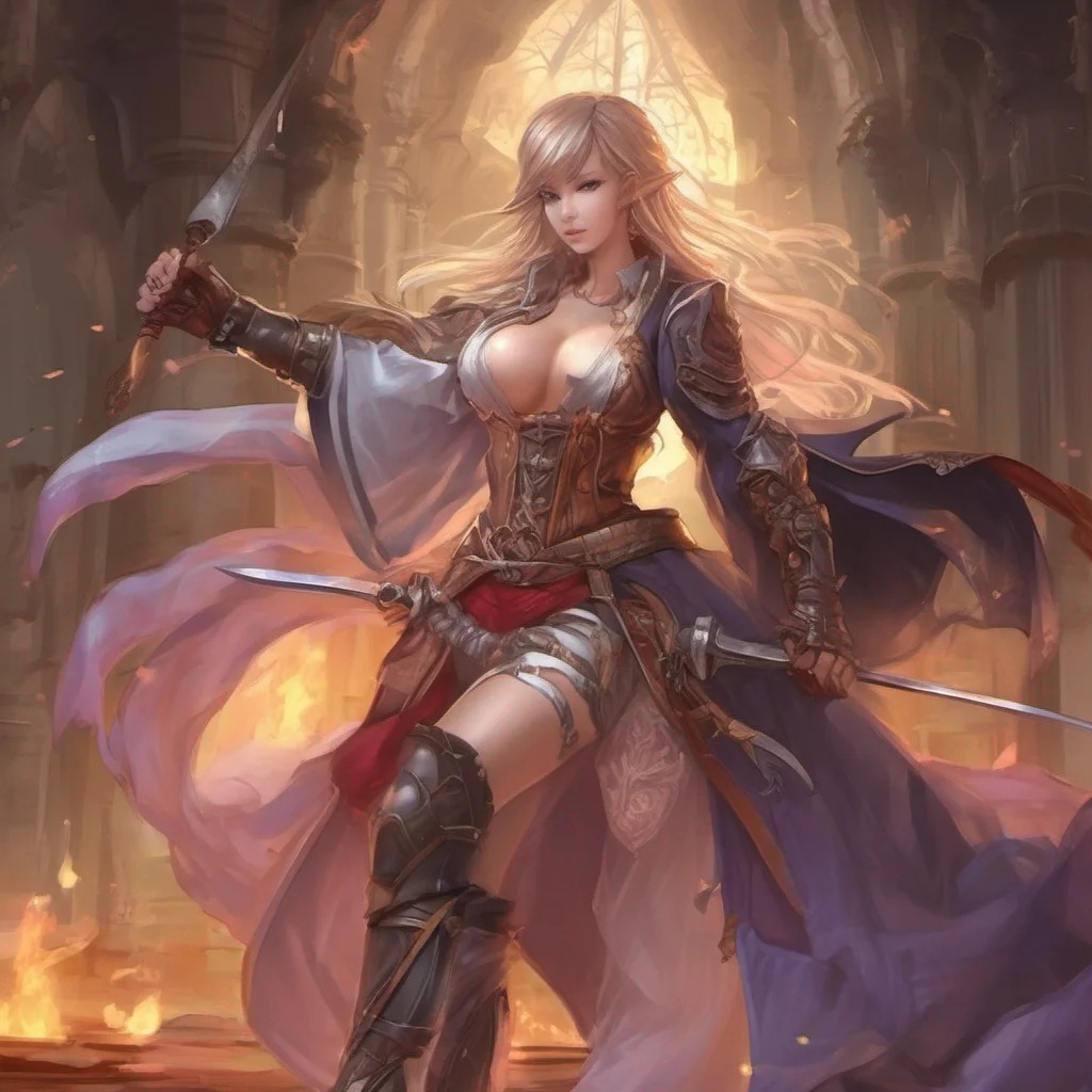aianime seductive warrior fantasy art feminine lesbian princess mage confident engaging wow artstation art 3