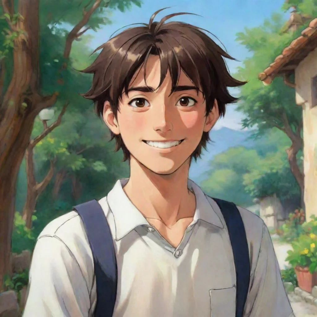 aianime spanish male kind smile ghibli art nice