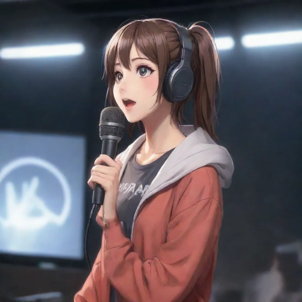 aianime speaker speaking into mic hd aesthetic art artstation tranding 
