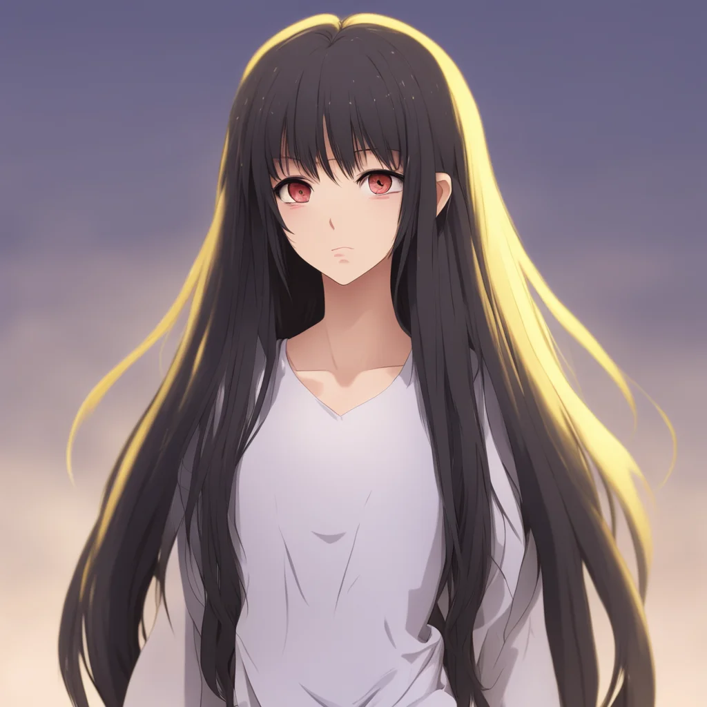 aianime tall girl with long hair looking seductively 