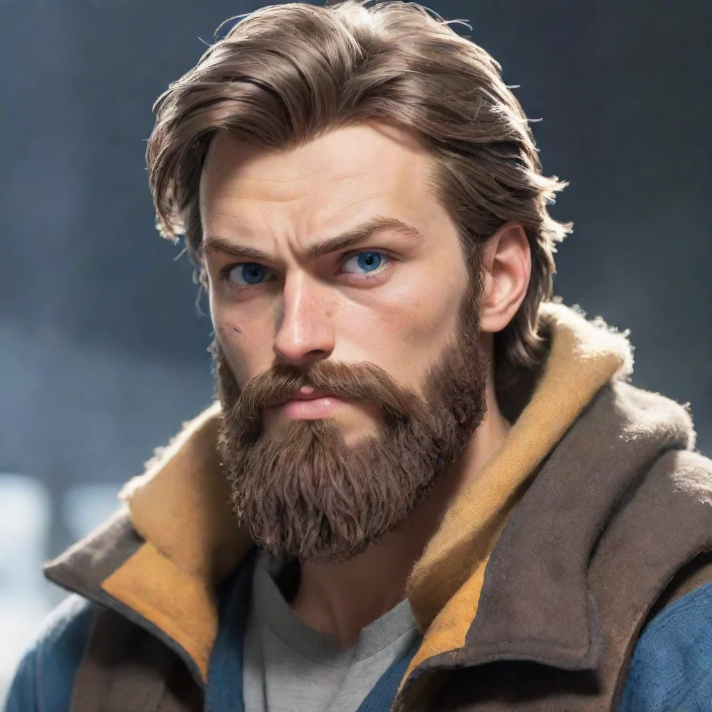 aianime young bearded swedish superhero hobo man
