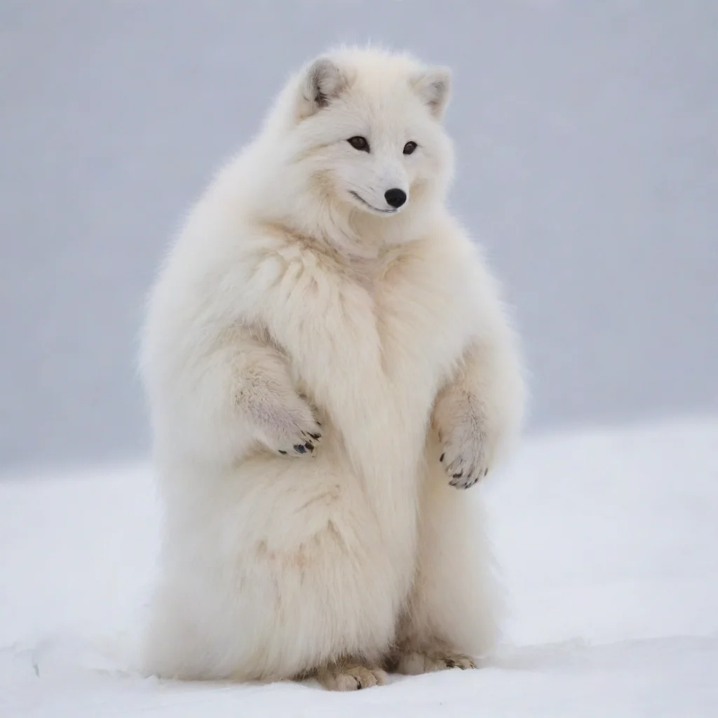 arctic fox fur covered male human