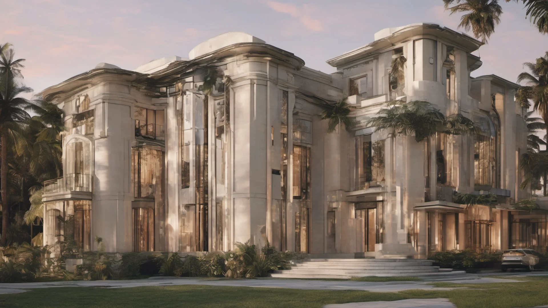 aiart deco mansion wide