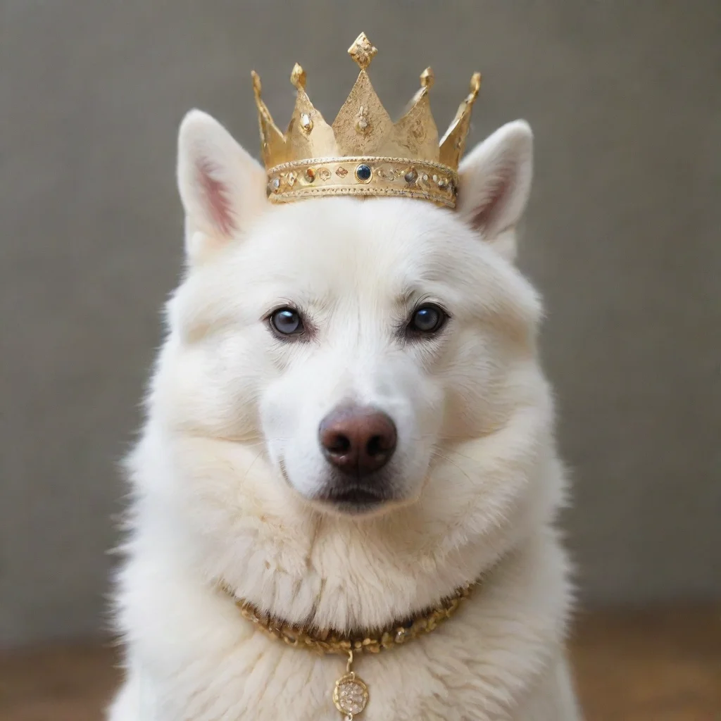 aiartstation art  a white husky wearing a crown confident engaging wow 3