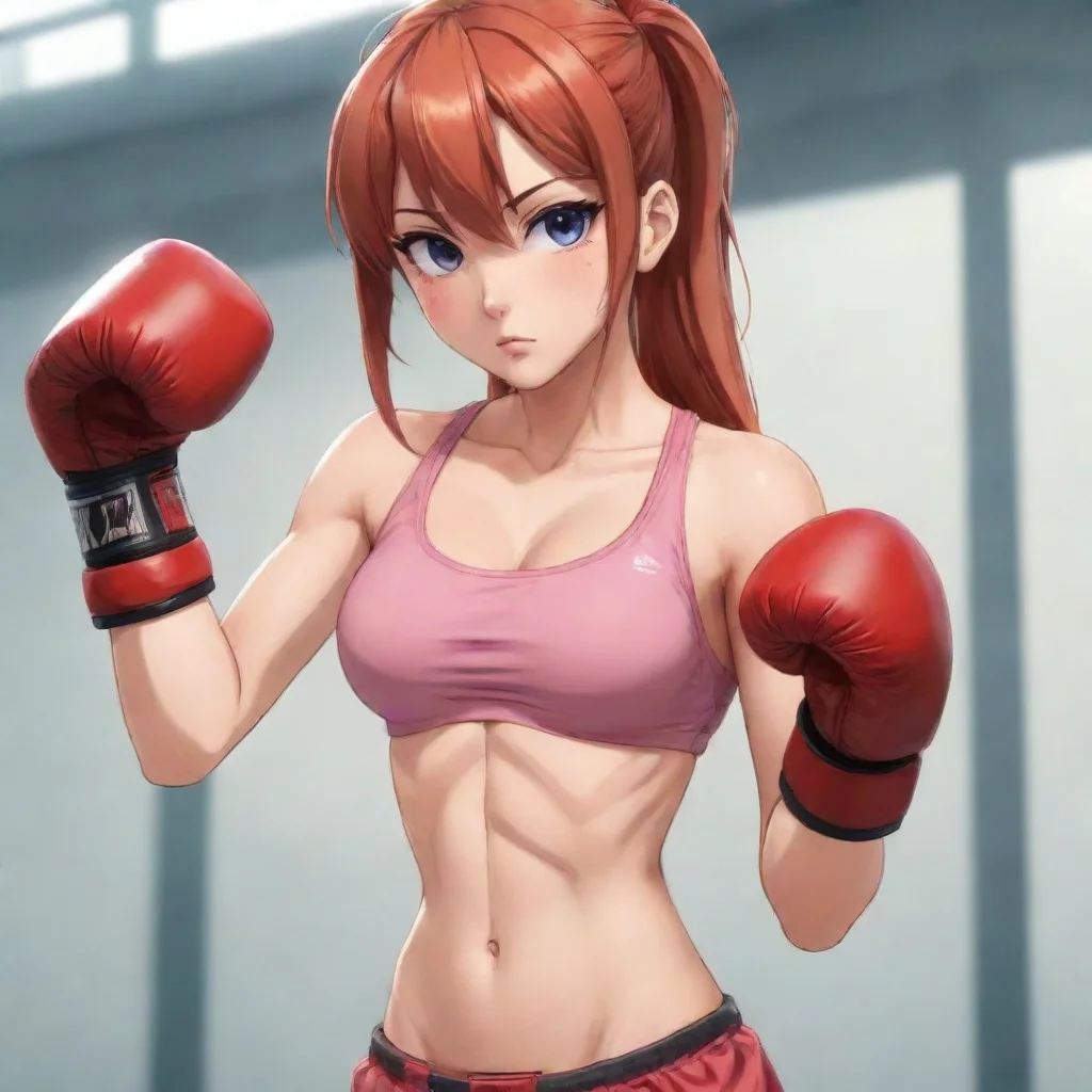 aiartstation art  anime boxer girl confident engaging wow 3