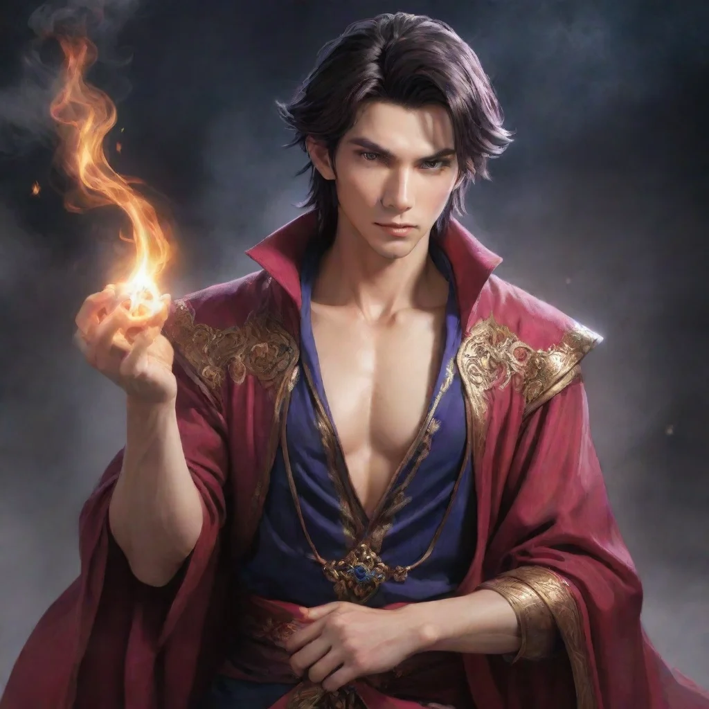 aiartstation art  masculine mage and love me too much confident engaging wow 3