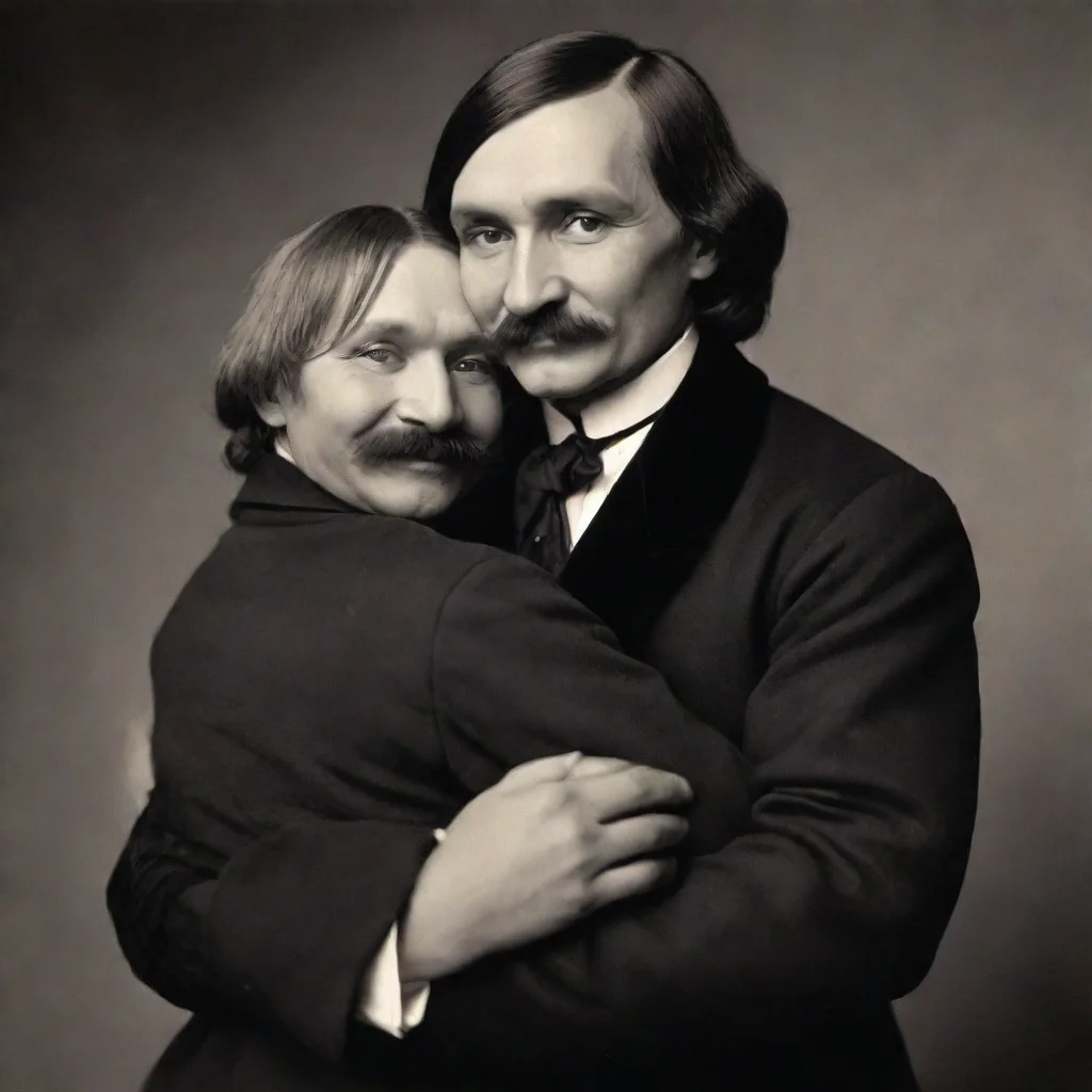 artstation art  nikolai gogol hugs back i am glad to meet you confident engaging wow 3
