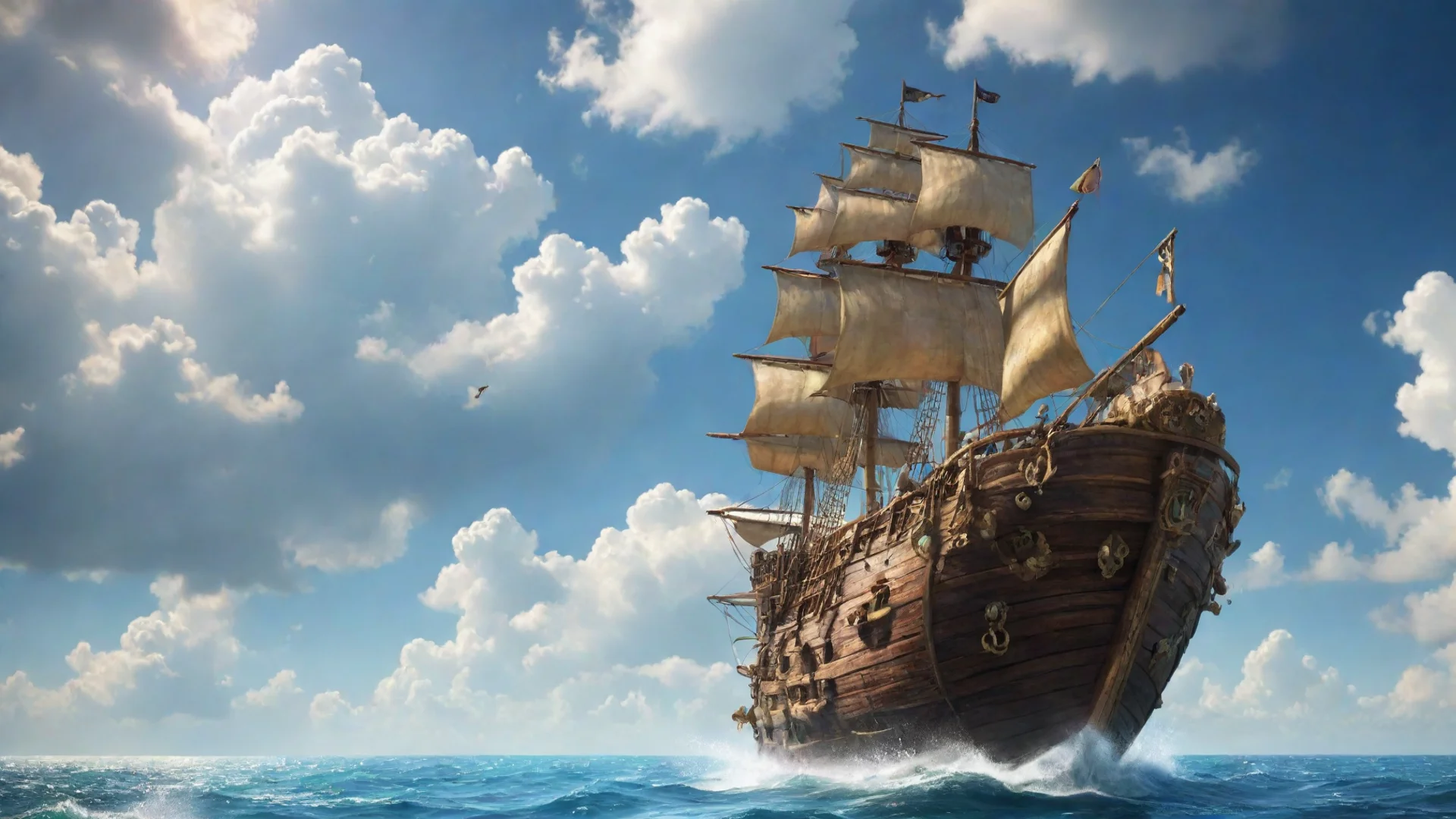 aiartstation art  pirate treasure in the sky  confident engaging wow 3 wide