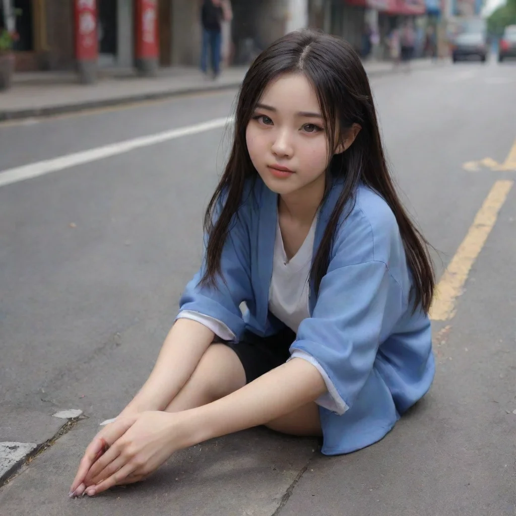 aiartstation art  pretty chinese female students died on the pavement confident engaging wow 3