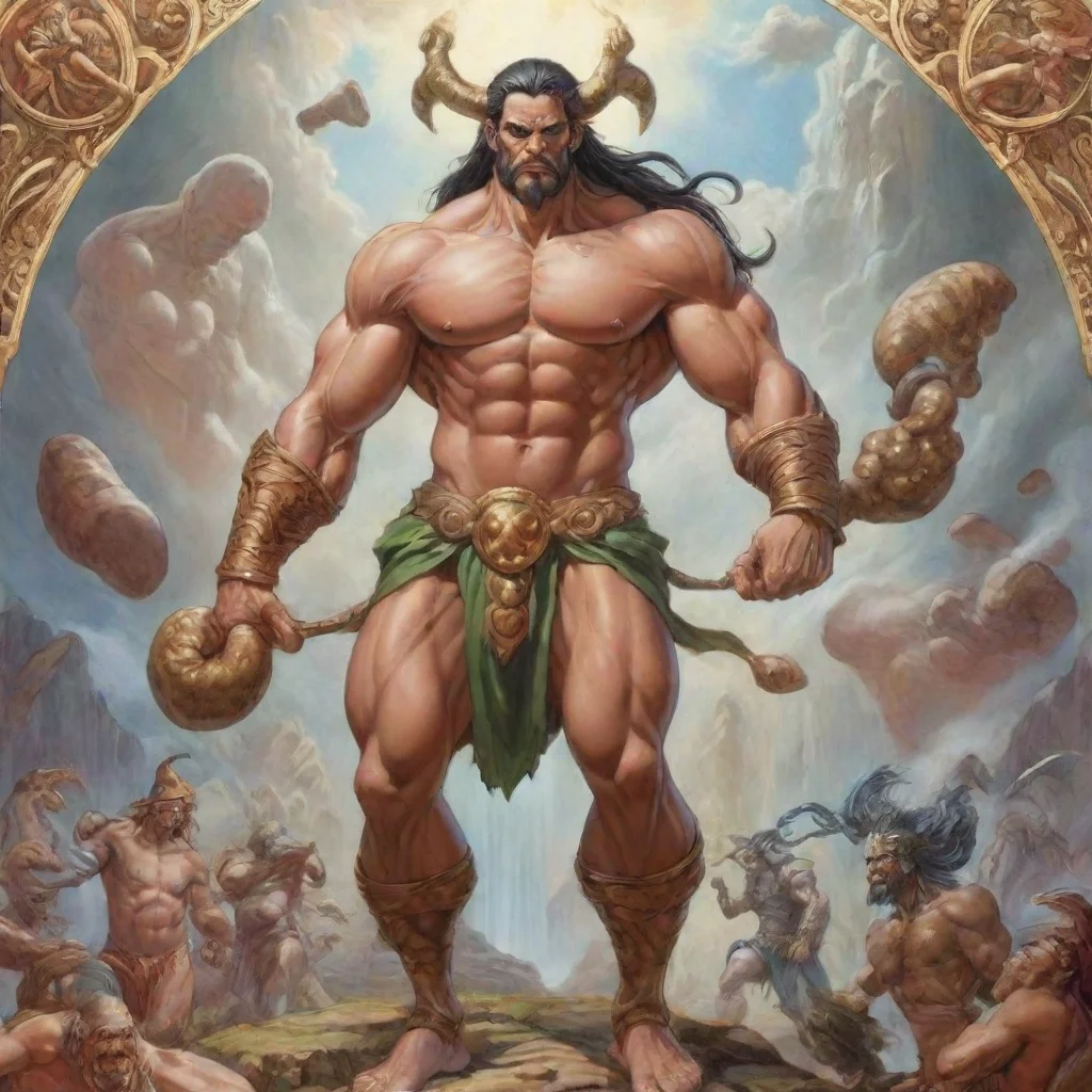 aiartstation art  record of ragnarok  mythology  highest bean figiht human side confident engaging wow 3