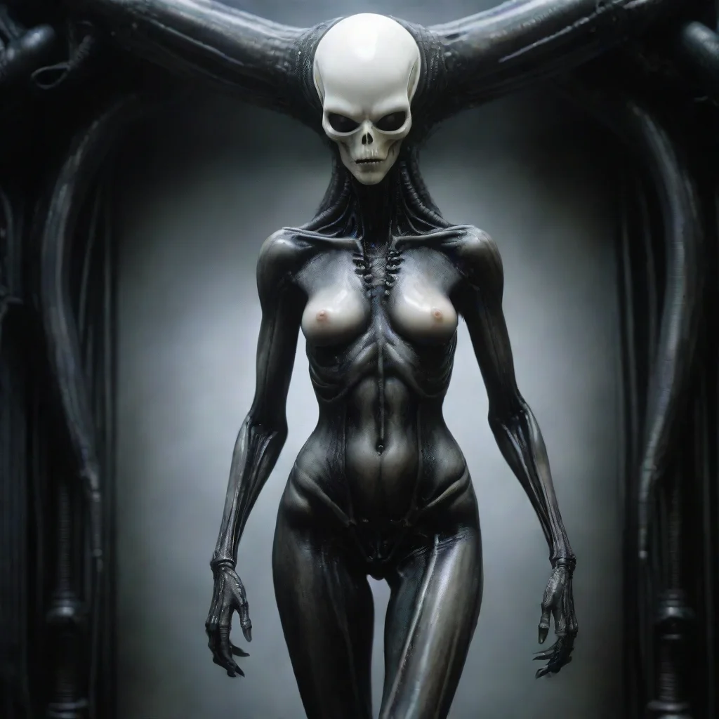 aiartstation art  standing tall alien giger pale  skin  confident engaging wow 3