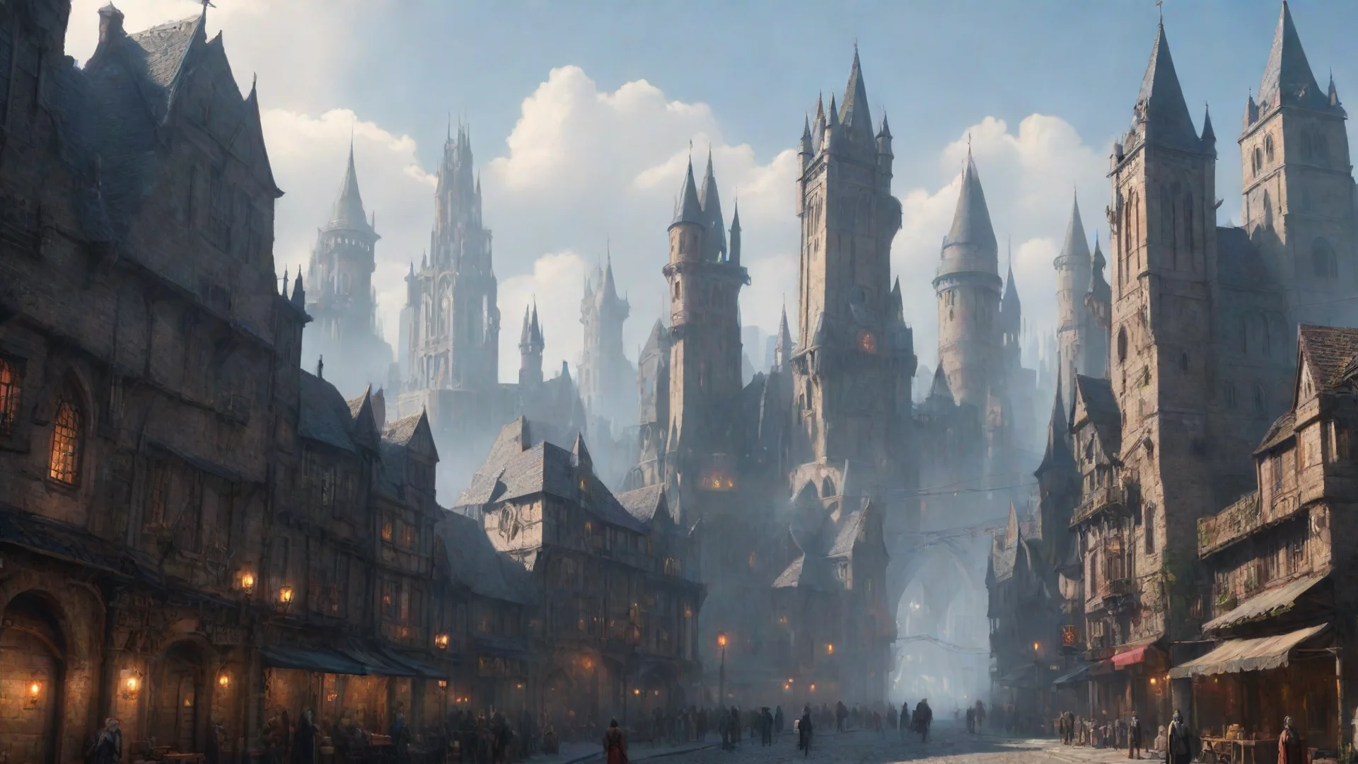aiartstation art 1920x1080 cityscape medieval cyberpunk confident engaging wow 3 hdwidescreen
