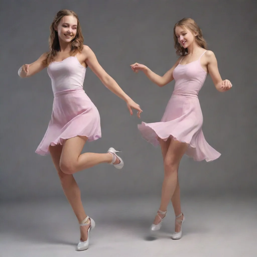 aiartstation art 2 girls dancing realistic confident engaging wow 3