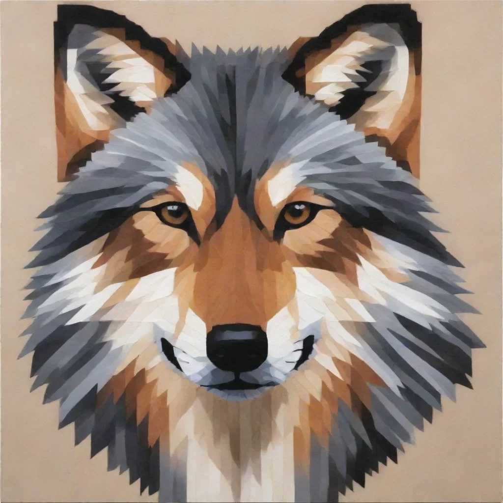 aiartstation art 2d 30x30 block by block wolf confident engaging wow 3