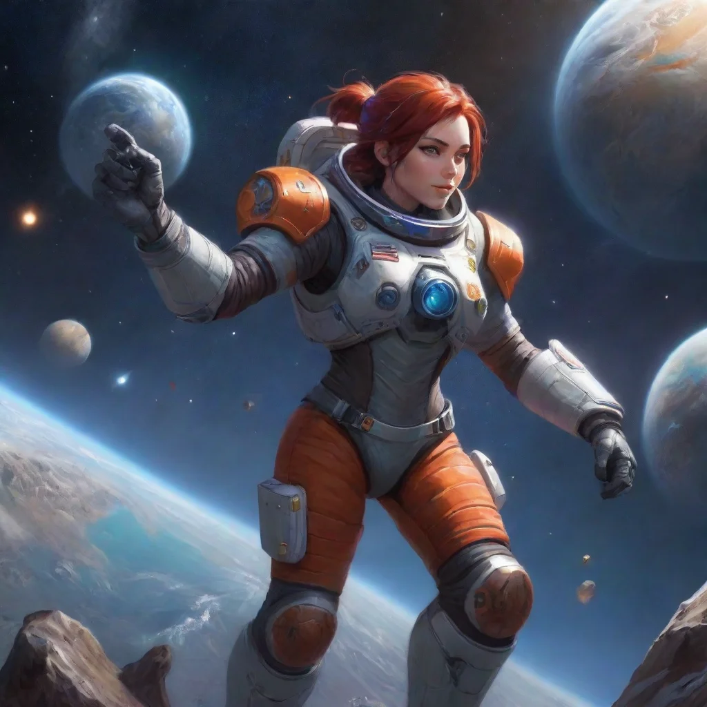 aiartstation art 4 friends to fight in space confident engaging wow 3