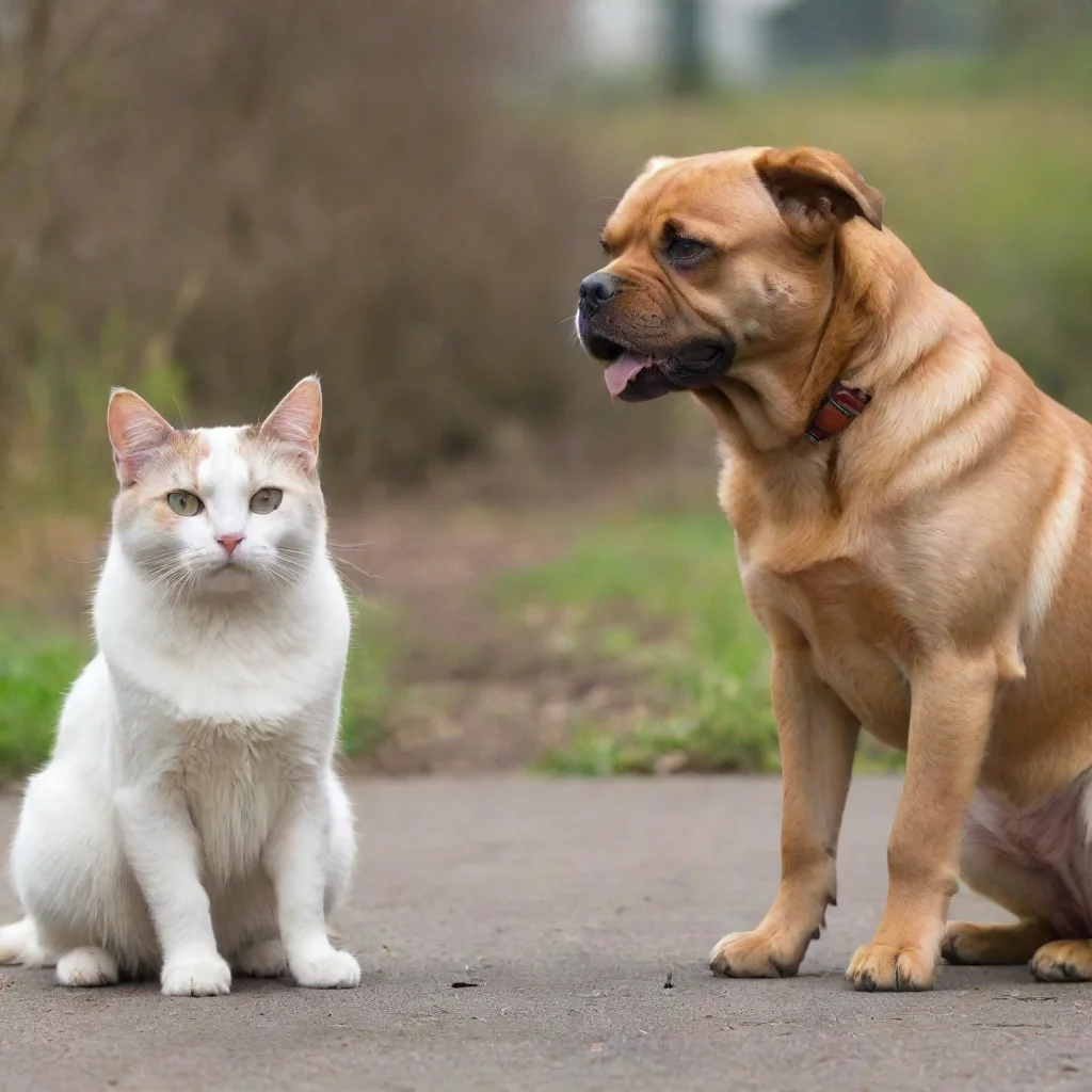 aiartstation art a  cat and a dog as enemy confident engaging wow 3