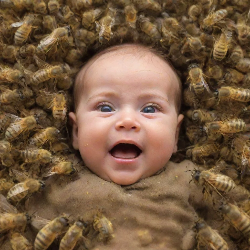 aiartstation art a baby swarmed by bees confident engaging wow 3