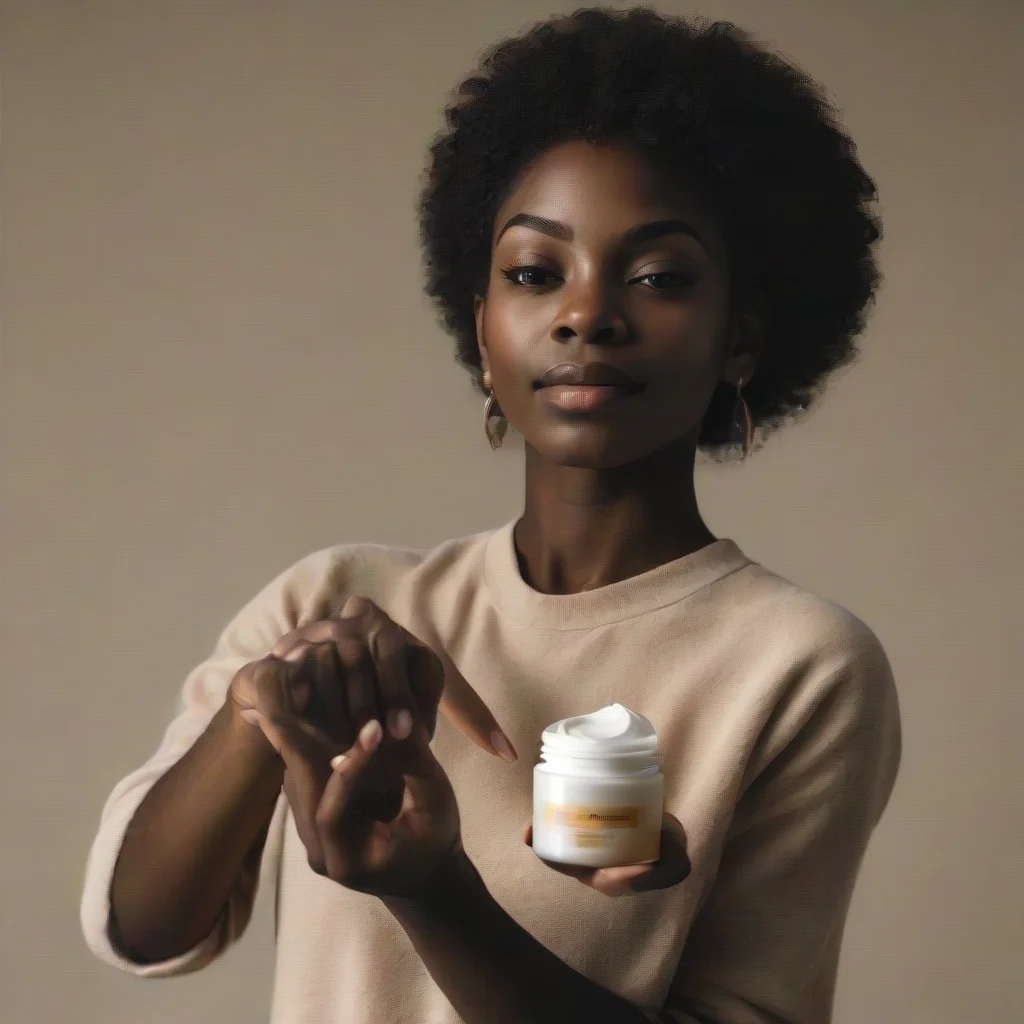 aiartstation art a black woman holding a cream confident engaging wow 3