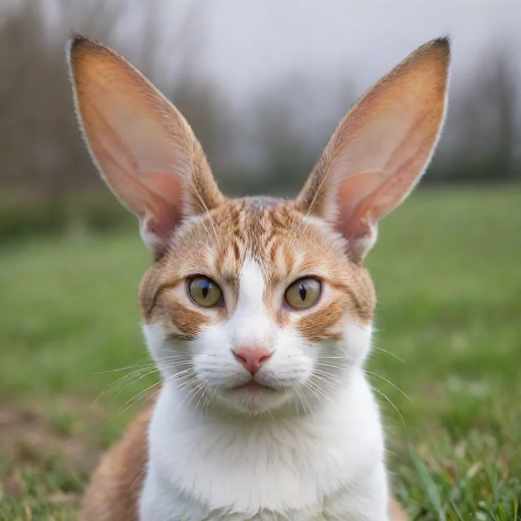 aiartstation art a cat with ears and front theeth like a rabbit confident engaging wow 3