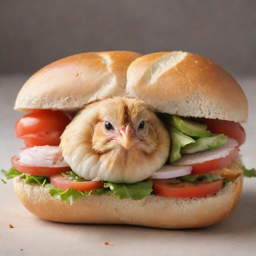 aiartstation art a chicken in a sandwich  confident engaging wow 3