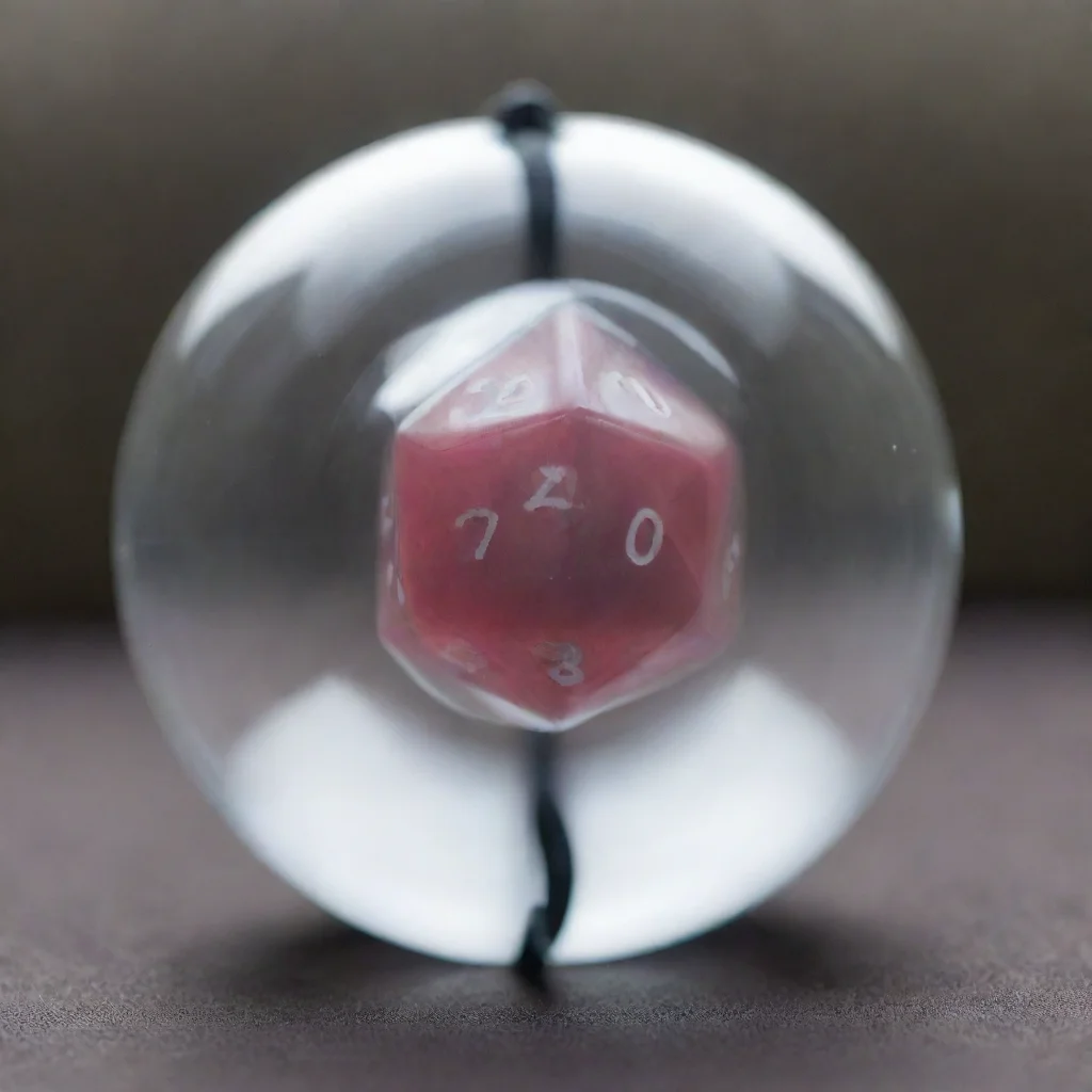 artstation art a d20 dice inside a clear ball connected to a gag confident engaging wow 3
