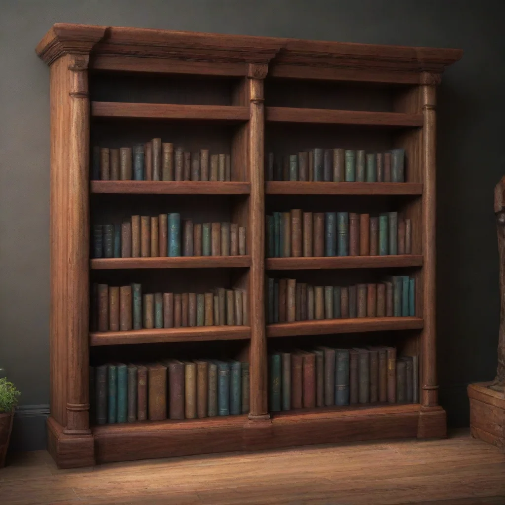 aiartstation art a detailed hd art of a bookshelf confident engaging wow 3