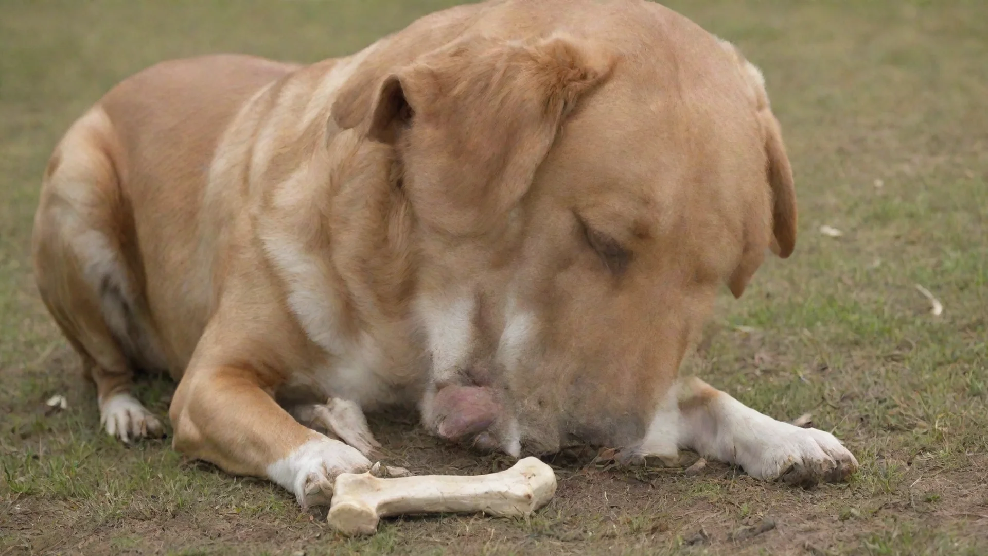 artstation art a dog with bone confident engaging wow 3 wide