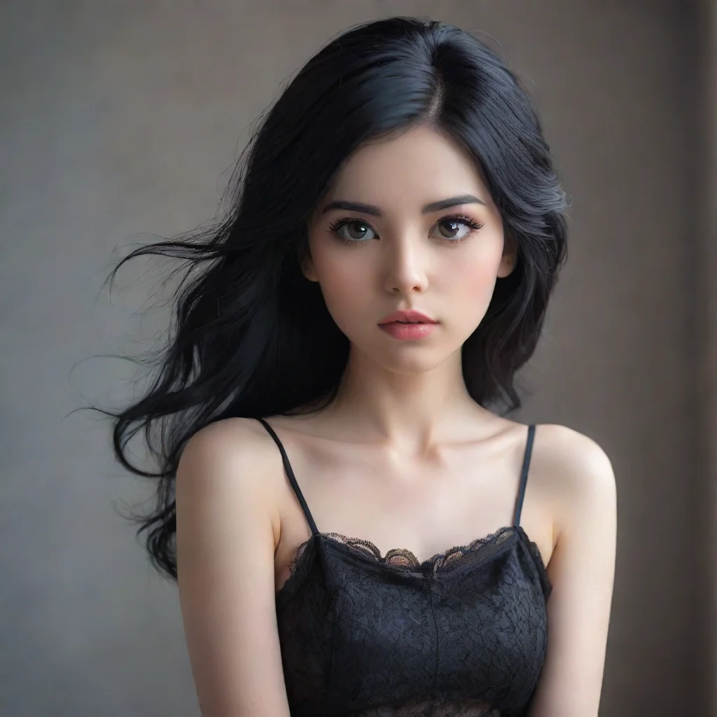 aiartstation art a ethereal female submissve black hair hd  confident engaging wow 3