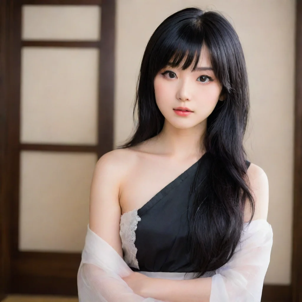 aiartstation art a ethereal japanese female submissve black hair hd  confident engaging wow 3