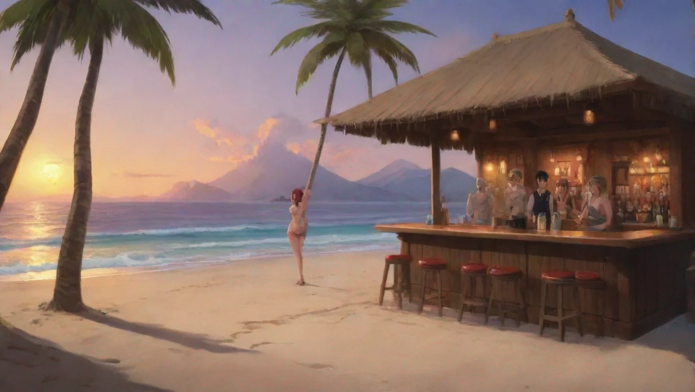 aiartstation art a few anime cartoon men and women are at the bar confident engaging wow 3