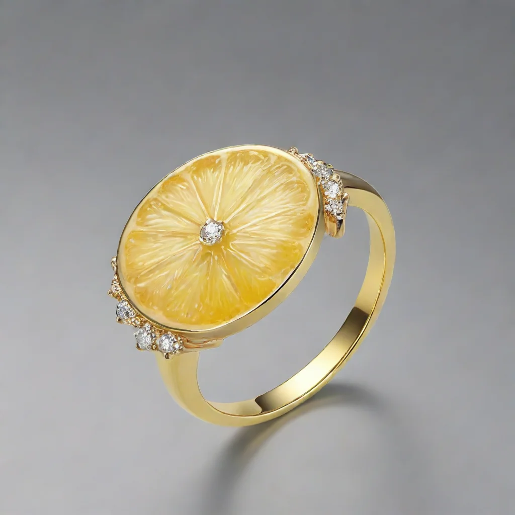 artstation art a finger ring lemon with dimond confident engaging wow 3